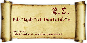 Mátyási Domicián névjegykártya